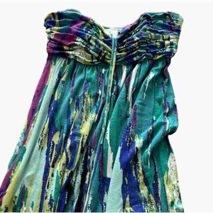 Donna Morgan watercolor dress Women's size 6 halter strap strapless